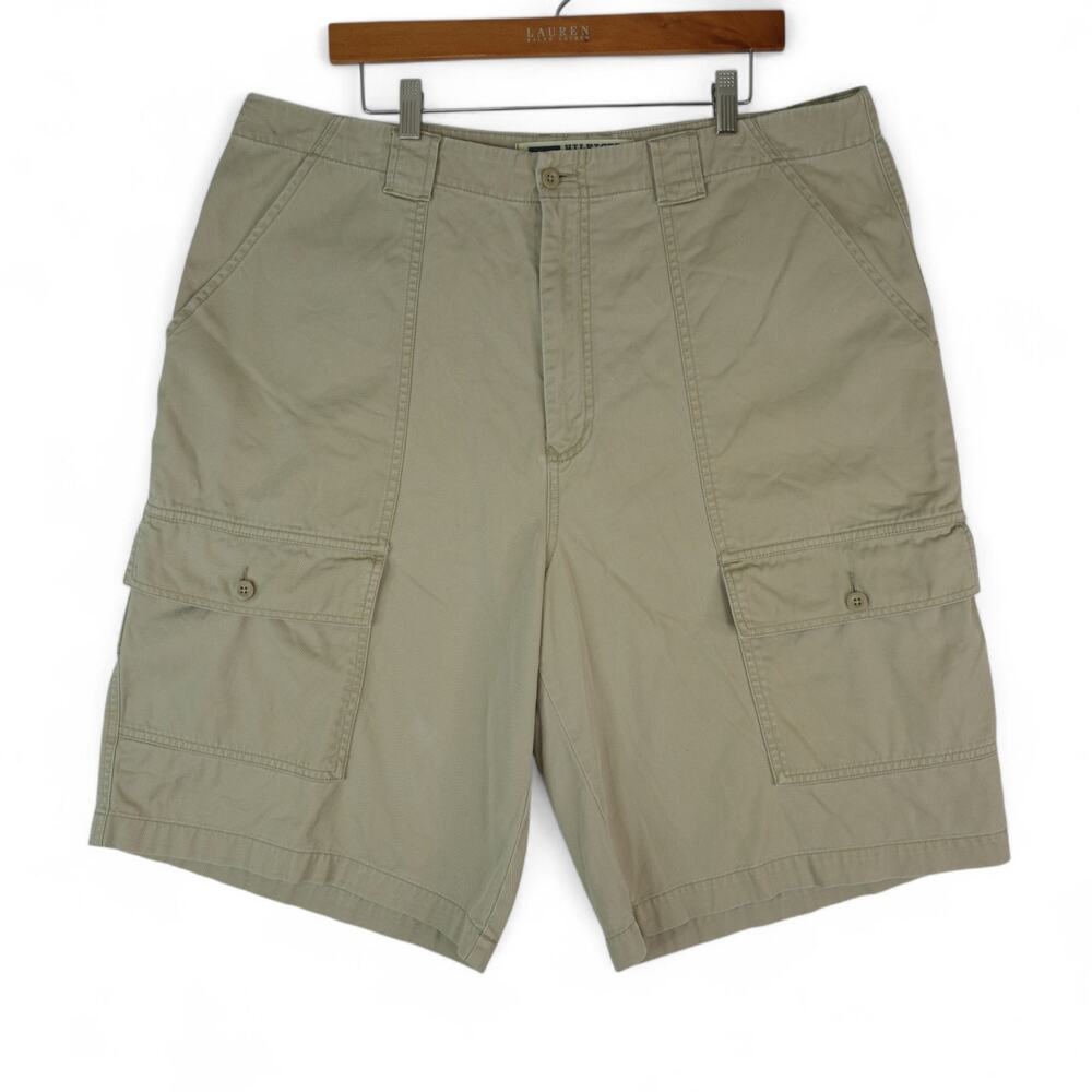 Vintage Tommy Hilfiger Shorts Mens 38x11.5 Tan Cargo Utility 90s‎ Y2K Streetwear